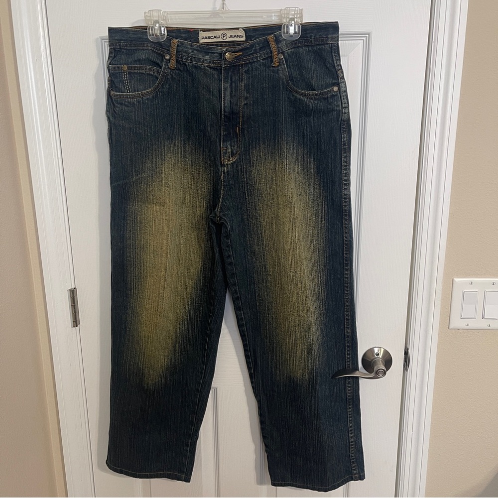Pascali Jeans Men's Relaxed Fit Baggy Denim - Blue